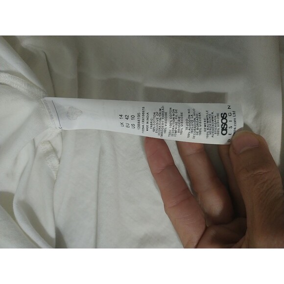 Asos Floral Puff Sleeve Embroidered Mini Dress Size 10 Boho Cottage Core Beachy - Picture 10 of 10